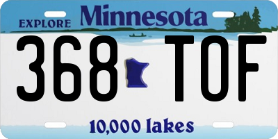 MN license plate 368TOF