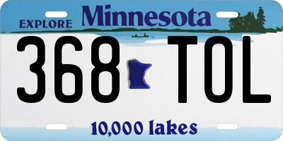 MN license plate 368TOL