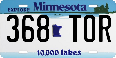 MN license plate 368TOR