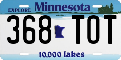 MN license plate 368TOT