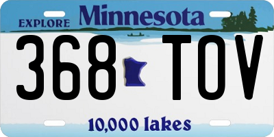 MN license plate 368TOV