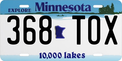 MN license plate 368TOX