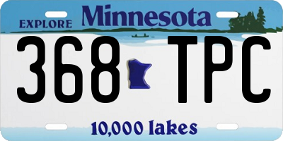 MN license plate 368TPC
