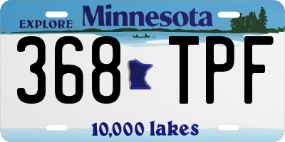 MN license plate 368TPF