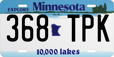 MN license plate 368TPK