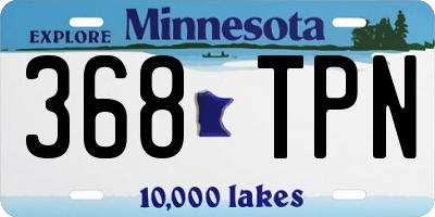 MN license plate 368TPN