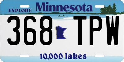 MN license plate 368TPW