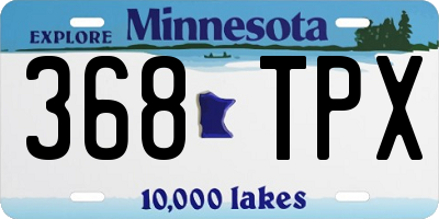 MN license plate 368TPX