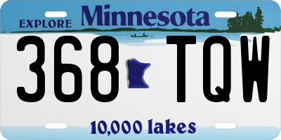 MN license plate 368TQW