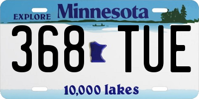 MN license plate 368TUE