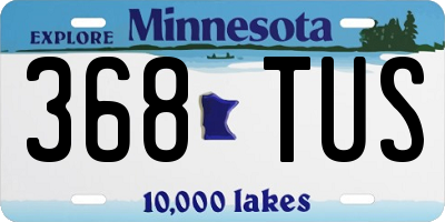 MN license plate 368TUS