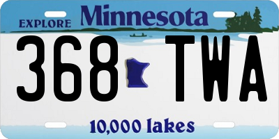 MN license plate 368TWA