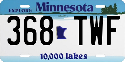 MN license plate 368TWF