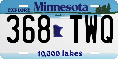 MN license plate 368TWQ