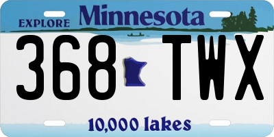MN license plate 368TWX