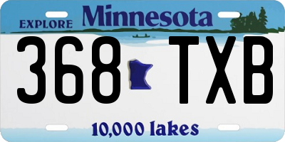 MN license plate 368TXB