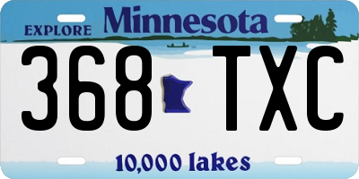 MN license plate 368TXC