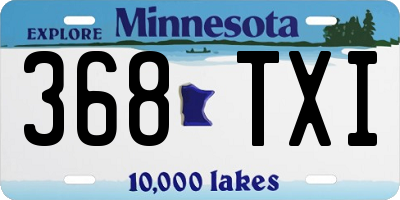 MN license plate 368TXI