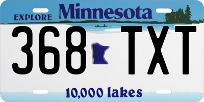MN license plate 368TXT