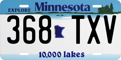 MN license plate 368TXV
