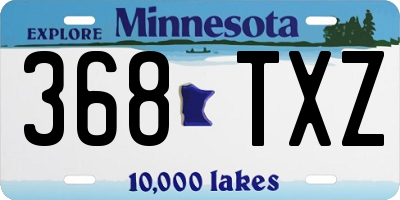 MN license plate 368TXZ