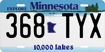 MN license plate 368TYX