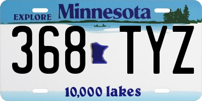 MN license plate 368TYZ