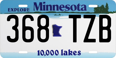 MN license plate 368TZB