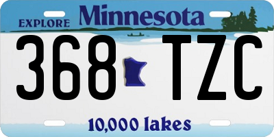 MN license plate 368TZC