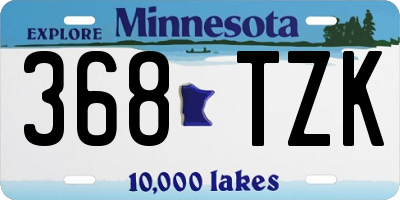 MN license plate 368TZK
