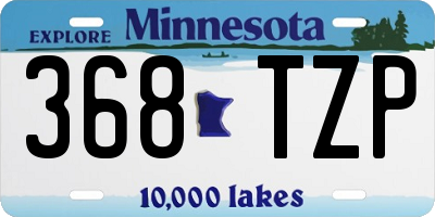 MN license plate 368TZP