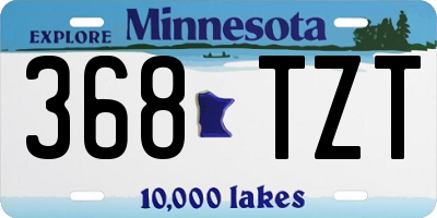 MN license plate 368TZT