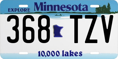 MN license plate 368TZV