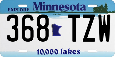 MN license plate 368TZW