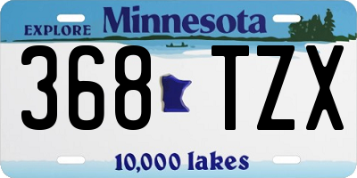 MN license plate 368TZX