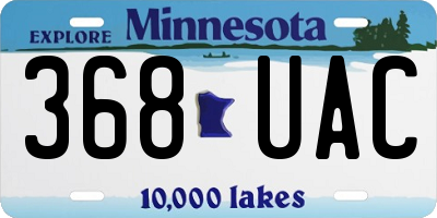 MN license plate 368UAC