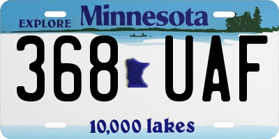 MN license plate 368UAF