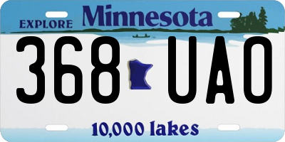 MN license plate 368UAO