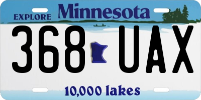 MN license plate 368UAX