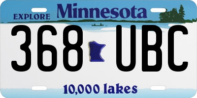 MN license plate 368UBC