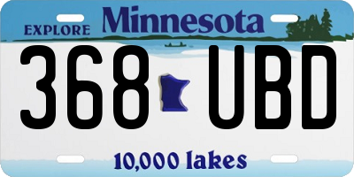 MN license plate 368UBD