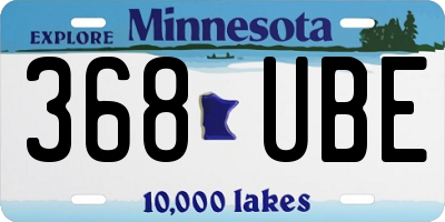 MN license plate 368UBE