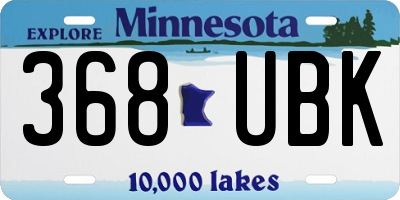 MN license plate 368UBK