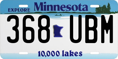MN license plate 368UBM