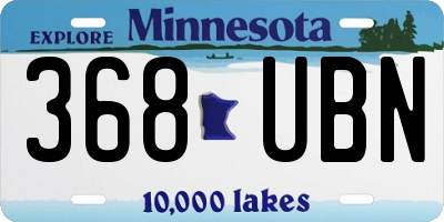 MN license plate 368UBN