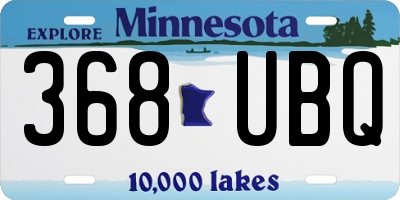 MN license plate 368UBQ