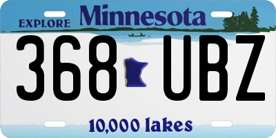 MN license plate 368UBZ