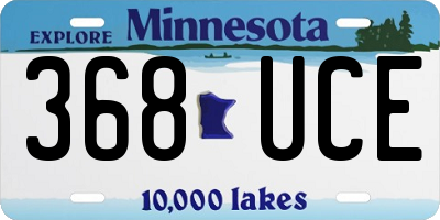 MN license plate 368UCE
