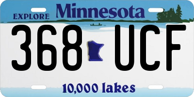 MN license plate 368UCF