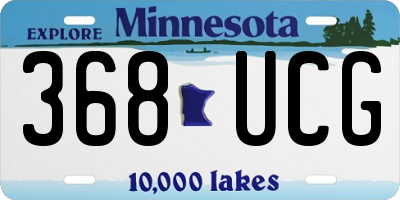 MN license plate 368UCG